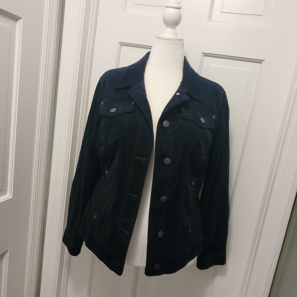 Avenue Navy Blue Jacket Size 14/16, Velvet Feel, Casual